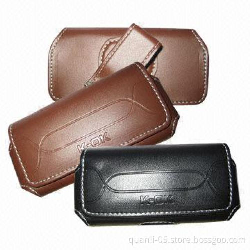 Fashionable Mobile Phone Cases with Magnetic Button, Made of Genuine Leather or PU